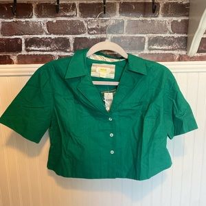 Anthropologie Green Button Shirt